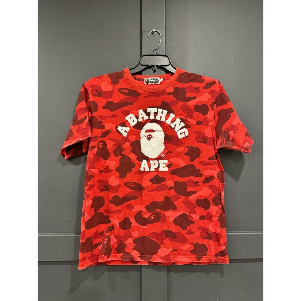 A Bathing Ape T-Shirt Men’s Large Graphic Tee Streetwear Casual Red